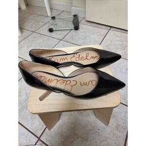 Sam Edelman Rodney Black Patent Leather d'Orsay Pointed Toe Ballet Flats Size 8